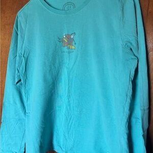 Life is Good Aqua Long Sleeve Shirt